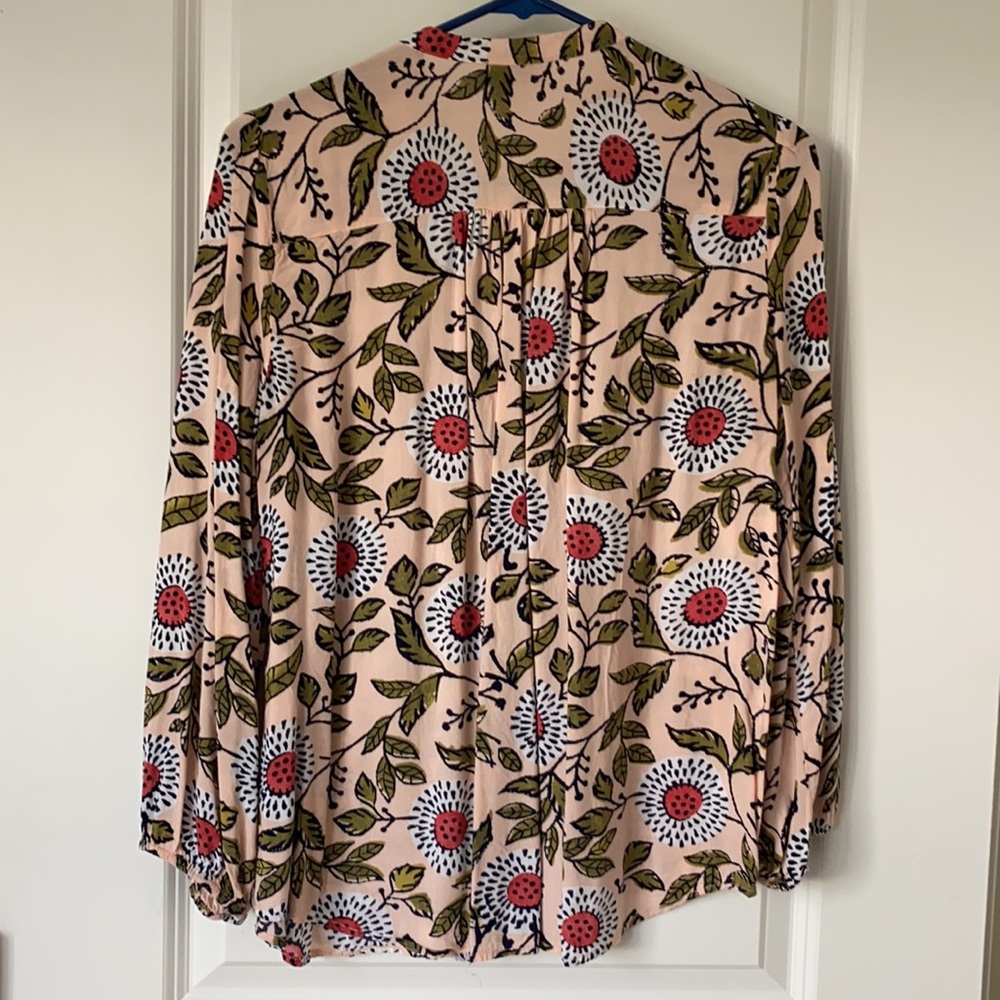 Loft peach floral blouse
